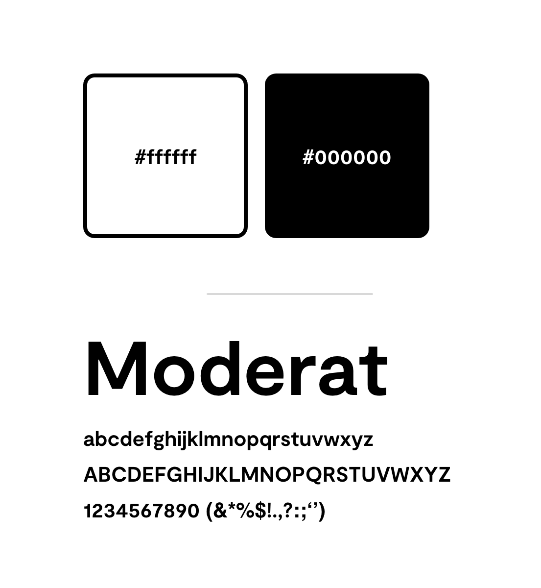 Colour scheme and typeface